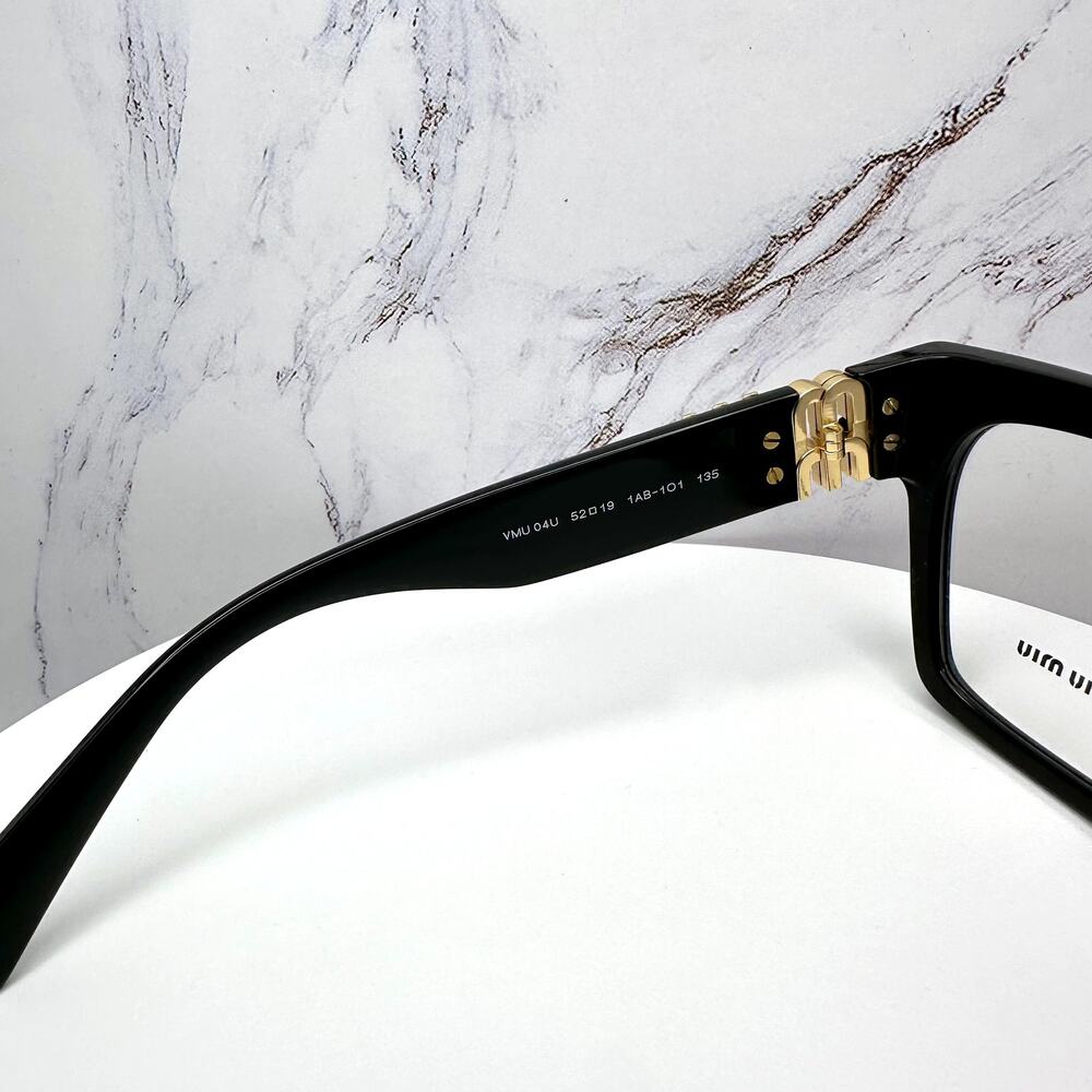 MIU MIU Womens Eyeglasses Black Square Full Rim frames 52-19mm Rx-able Womens - Picture 10 of 16